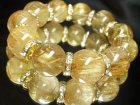 別のアングル写真3: 特選・金運天然石！！ゴールドタイチンルチル１８ミリ数珠ブレスレット　