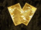 別のアングル写真1: 金箔護符カード　五本爪皇帝龍の御守り・金気を吸い寄せる お財布サイズ お守り ご利益