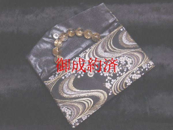 画像2: 天然石ブレスレット・ネックレスを収納する御念珠袋　高級感溢れる柄