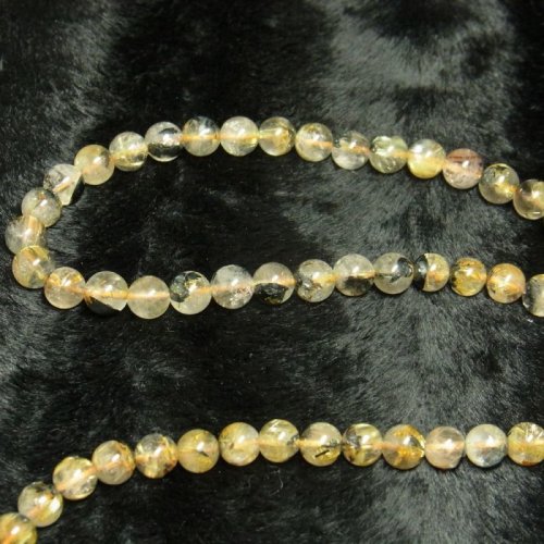 別のアングル写真1: 現品一点物  6－7ミリ  太陽放射ルチル  ネックレス  数珠タイプ  最強金運  パワーストーン  55cm  THRn2  金針水晶  ヘマタイト  クォーツ  誕生日  贈り物   /プレゼント お祝 高品質 / 京海堂