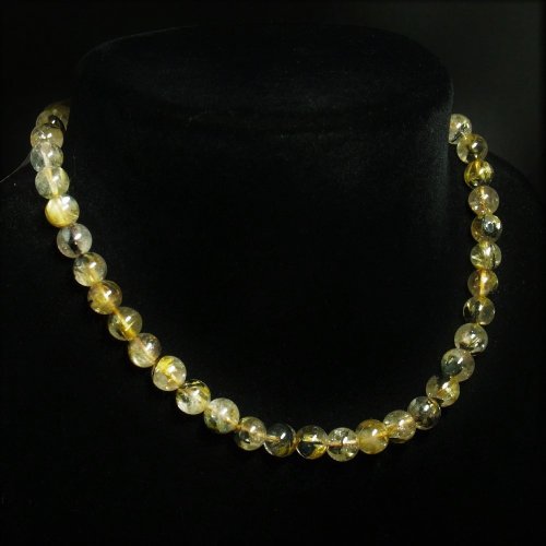 別のアングル写真3: 現品一点物  6－7ミリ  太陽放射ルチル  ネックレス  数珠タイプ  最強金運  パワーストーン  55cm  THRn2  金針水晶  ヘマタイト  クォーツ  誕生日  贈り物   /プレゼント お祝 高品質 / 京海堂