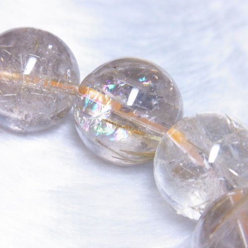 別のアングル写真2: 虹が凄い  15-16ミリ  おすすめ  現品一点物  レインボー  ゴールド  ルチル  クォーツ  ブレス   金針水晶  天然石  数珠  77g  R77  最強金運  開運招来  パワーストーン  ルチル  開運  1点物  目玉  ギフト  贈り物    誕生日  / 誕プレ 魔除け 運気向上 お揃い プレゼント お祝  高品質 / 京海堂