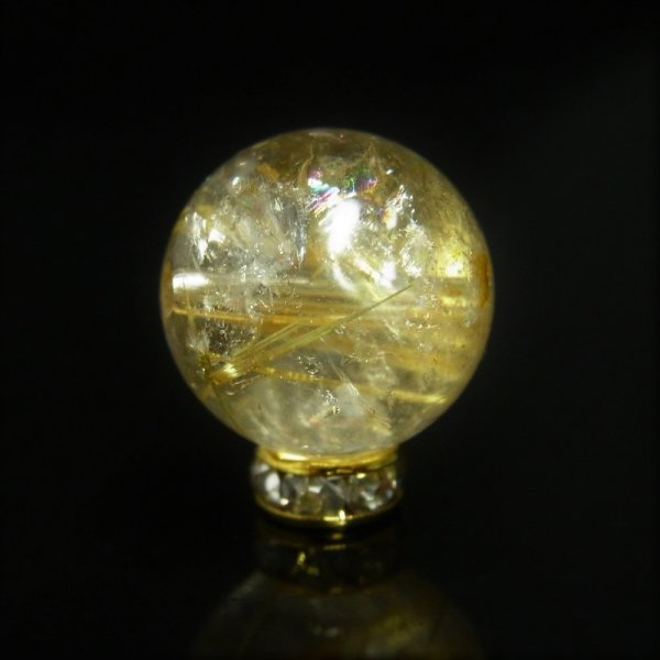 画像14: 現品一点物  13ミリ  粒売り  ゴールド  タイチンルチル  金針水晶 KYT61  虹入水晶  シラー  レインボー  ハンドメイド  クォーツ  天然石  パワーストーン  開運  最強金運  ビーズ  リメイク  誕生日  贈り物   /プレゼント お祝 高品質 / 京海堂