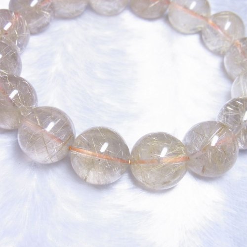 別のアングル写真3: 動画あり  15－16ミリ  おすすめ  現品一点物  ゴールドルチル  ブレス   金針水晶  数珠  81g  GR15  開運セット付  虹入  レインボー  最強金運  パワーストーン  ルチル  水晶  1点物   誕生日  贈り物   /クリスマスプレゼント お祝 高品質 / 京海堂