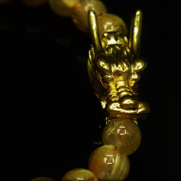 画像17: ドラゴンヘッド＆勾玉  8ミリ  現品一点物  ゴールド  タイチンルチル  勾玉ルチル  ブレス  20g  ryujin2  開運セット付  最強金運  勝負運  誕生日  ギフト  贈り物    / 誕プレ 魔除け 運気向上 お揃い クリスマスプレゼント お祝  高品質 / 京海堂