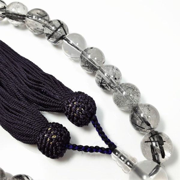 画像5: 一点物  御念珠/頭付房  水晶  クリスタル  トルマリンインクォーツ  仕立て  念珠袋付  本物  天然石  パワーストーン使用  数珠  法事  贈り物   /クリスマスプレゼント お祝 高品質 / 京海堂