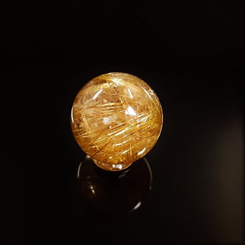 別のアングル写真3: 濃密金針ルチルがカッコイイ  13ミリ  現品一点物  1粒売り  ゴールドルチル  クォーツ  金針水晶 KYG34  ハンドメイド  天然石  パワーストーン  開運  最強金運  ビーズ  誕生日  贈り物   /クリスマスプレゼント お祝 高品質 / 京海堂