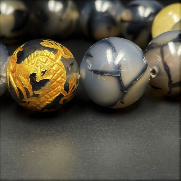 画像6: 成功をサポートする  16ミリ  風水神  皇帝龍  ドラゴンアゲート  龍紋石  ゴールドルチル  ブレス   天然石  数珠  最強金運  パワーストーン  開運  誕生日  ギフト  贈り物    ryub2  / 誕プレ 魔除け 運気向上 お揃い プレゼント お祝  高品質 / 京海堂