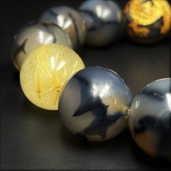 画像7: 成功をサポートする  16ミリ  風水神  皇帝龍  ドラゴンアゲート  龍紋石  ゴールドルチル  ブレス   天然石  数珠  最強金運  パワーストーン  開運  誕生日  ギフト  贈り物    ryub2  / 誕プレ 魔除け 運気向上 お揃い プレゼント お祝  高品質 / 京海堂