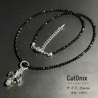 百合の紋章  リリークロス  ステンレス  カットオニキス  パワーストーン  ネックレス  2mmがお洒落  金属アレルギー対応  贈り物    ギフト  売り切れ御免  rcn1  / 誕プレ 魔除け 運気向上 お揃い プレゼント お祝  高品質 / 京海堂