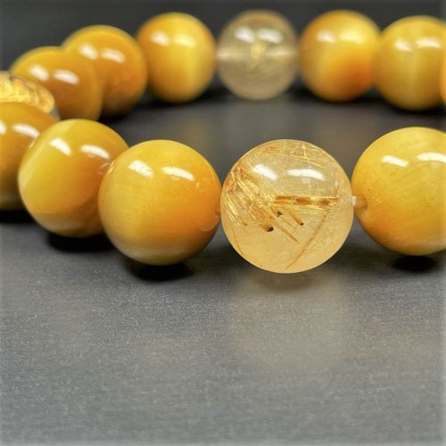 別のアングル写真3: 財を成すパワーストーン数珠  12ミリ  金彫皇帝龍  ドラゴンアゲート  ゴールデンタイガーイ  ゴールド  ルチルクォーツ  ブレス   相性抜群  天然石  最強金運  パワーストーン  開運  誕生日  ギフト  贈り物    ryub10  / 誕プレ 魔除け 運気向上 お揃い クリスマスプレゼント お祝  高品質 / 京海堂