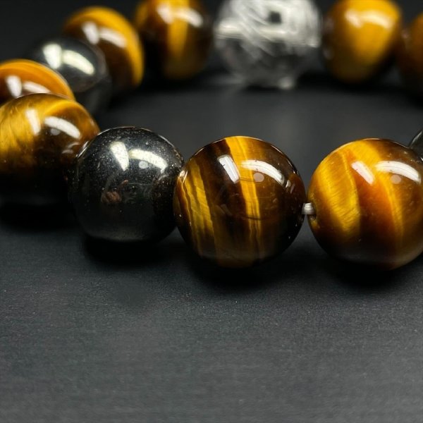 画像5: 健康運を高める磁気ありパワーストーン  14ミリ  12ミリ  風水神  皇帝龍  本水晶  タイガーアイ  ヘマタイト  ブレス   天然石  数珠  最強金運  パワーストーン  開運  誕生日  ギフト  贈り物    ryub14  / 誕プレ 魔除け 運気向上 お揃い クリスマスプレゼント お祝  高品質 / 京海堂