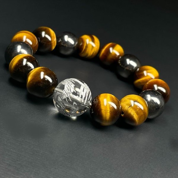 画像3: 健康運を高める磁気ありパワーストーン  14ミリ  12ミリ  風水神  皇帝龍  本水晶  タイガーアイ  ヘマタイト  ブレス   天然石  数珠  最強金運  パワーストーン  開運  誕生日  ギフト  贈り物    ryub14  / 誕プレ 魔除け 運気向上 お揃い クリスマスプレゼント お祝  高品質 / 京海堂