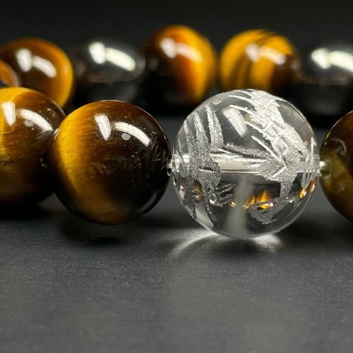 別のアングル写真1: 健康運を高める磁気ありパワーストーン  14ミリ  12ミリ  風水神  皇帝龍  本水晶  タイガーアイ  ヘマタイト  ブレス   天然石  数珠  最強金運  パワーストーン  開運  誕生日  ギフト  贈り物    ryub14  / 誕プレ 魔除け 運気向上 お揃い クリスマスプレゼント お祝  高品質 / 京海堂