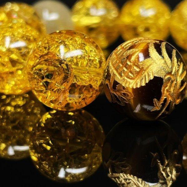 画像5: 財運を引き寄せる  14ミリ  風水神  皇帝龍  タイガーアイ  シトリンクラック  ゴールドルチル  ブレス   天然石  数珠  最強金運  パワーストーン  開運  誕生日  ギフト  贈り物    ryub15  / 誕プレ 魔除け 運気向上 お揃い プレゼント お祝  高品質 / 京海堂