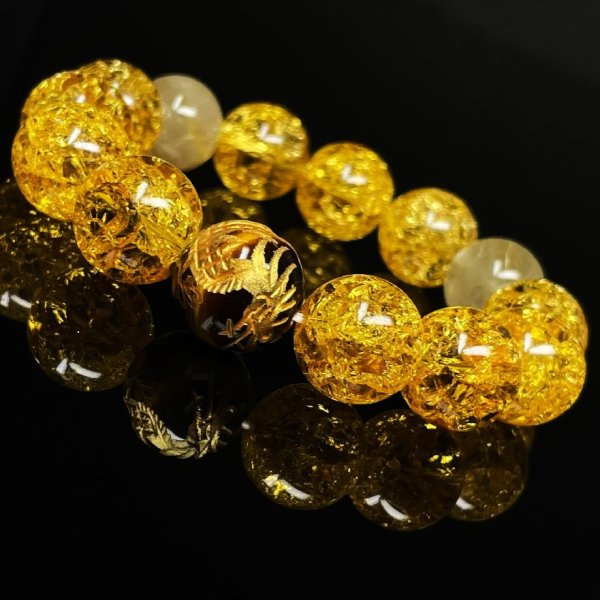 画像3: 財運を引き寄せる  14ミリ  風水神  皇帝龍  タイガーアイ  シトリンクラック  ゴールドルチル  ブレス   天然石  数珠  最強金運  パワーストーン  開運  誕生日  ギフト  贈り物    ryub15  / 誕プレ 魔除け 運気向上 お揃い プレゼント お祝  高品質 / 京海堂