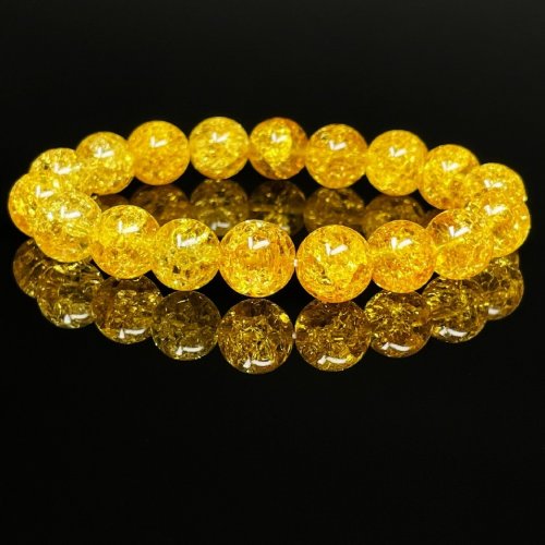 別のアングル写真3: 最強の運気をもたらす数珠  パワーストーン  シトリン  クラック  ブレス   10ミリ  11月  誕生石  天然石  爆裂黄水晶  クリスタル  開運  金運  誕生日  ギフト  贈り物    / 誕プレ 魔除け 運気向上 お揃い クリスマスプレゼント お祝  高品質 / 京海堂