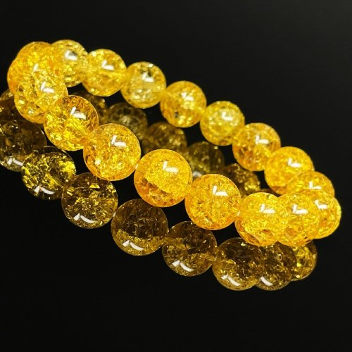 別のアングル写真1: 最強の運気をもたらす数珠  パワーストーン  シトリン  クラック  ブレス   10ミリ  11月  誕生石  天然石  爆裂黄水晶  クリスタル  開運  金運  誕生日  ギフト  贈り物    / 誕プレ 魔除け 運気向上 お揃い クリスマスプレゼント お祝  高品質 / 京海堂