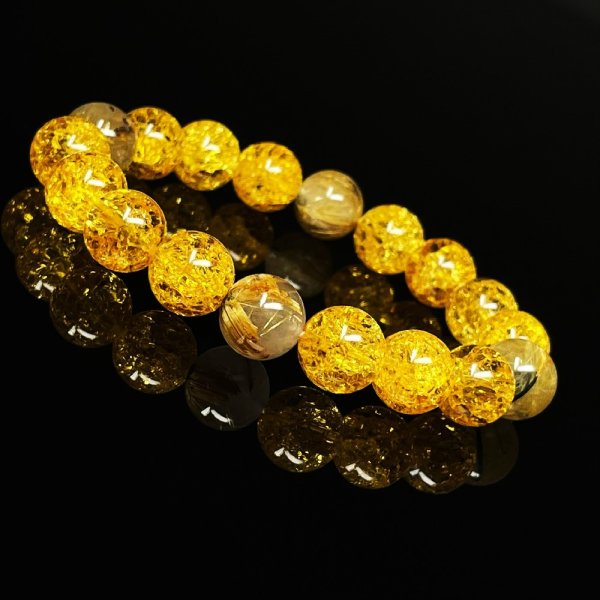 画像3: 相性抜群の組み合わせ  10mm  パワーストーン  ゴールドルチル  シトリン  クラック  ブレス   11月  誕生石  金運  財運  仕事運  天然石  爆裂黄水晶  クリスタル  開運  誕生日  ギフト  贈り物    CKR2  / 誕プレ 魔除け 運気向上 お揃い プレゼント お祝  高品質 / 京海堂