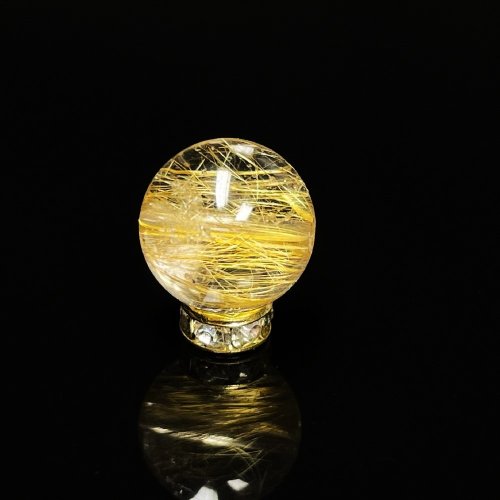 別のアングル写真1: 輝きがハンパない  11ミリ  一点物  1粒売り  ゴールドルチル  クォーツ  金針水晶 KYG38  誕生日  贈り物   /プレゼント お祝 高品質 / 京海堂