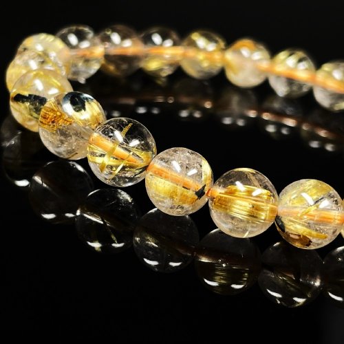 別のアングル写真1: 店長好みの一品  8ミリ  現品一点物  太陽放射タイチンルチル  ブレス   金針水晶  数珠  17g  PtHR25  開運セット付  動画あり  ヘマタイト  最強金運数珠  開運  レディースメンズ  パワーストーン  ルチル  開運  1点物  合格祈願  お守り  誕生日  贈り物   /プレゼント お祝 高品質 / 京海堂