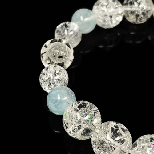 別のアングル写真1: 健康長寿を叶える神獣  10ミリ  風水神  玄武  本水晶  クリスタル  クラック水晶  アクアマリン  ブレス   天然石  数珠  ハワイアン  ホヌ  パワーストーン  虹が綺麗  金運  健康運  開運  縁起物  誕生日  ギフト  贈り物    genb2  / 誕プレ 魔除け 運気向上 お揃い クリスマスプレゼント お祝  高品質 / 京海堂
