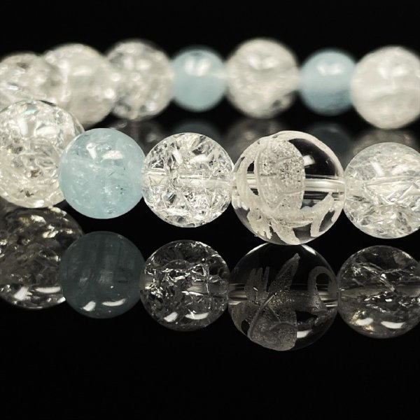 画像5: 健康長寿を叶える神獣  10ミリ  風水神  玄武  本水晶  クリスタル  クラック水晶  アクアマリン  ブレス   天然石  数珠  ハワイアン  ホヌ  パワーストーン  虹が綺麗  金運  健康運  開運  縁起物  誕生日  ギフト  贈り物    genb2  / 誕プレ 魔除け 運気向上 お揃い クリスマスプレゼント お祝  高品質 / 京海堂