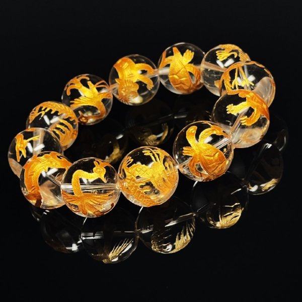 画像6: 全幅の信頼を置ける神獣数珠   18ミリ  金彫四神獣  本水晶  クリスタル  ブレス   天然石  最強開運  パワーストーン  開運  結婚記念日  誕生石  SiSin24  / 誕プレ 魔除け 運気向上 お揃い プレゼント お祝  高品質 / 京海堂