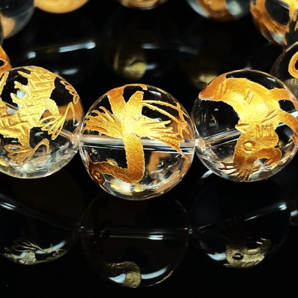 画像12: 全幅の信頼を置ける神獣数珠   18ミリ  金彫四神獣  本水晶  クリスタル  ブレス   天然石  最強開運  パワーストーン  開運  結婚記念日  誕生石  SiSin24  / 誕プレ 魔除け 運気向上 お揃い プレゼント お祝  高品質 / 京海堂