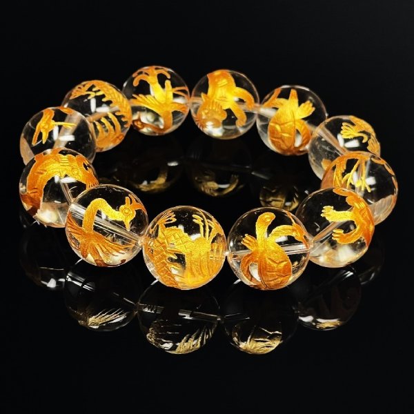 画像4: 全幅の信頼を置ける神獣数珠   18ミリ  金彫四神獣  本水晶  クリスタル  ブレス   天然石  最強開運  パワーストーン  開運  結婚記念日  誕生石  SiSin24  / 誕プレ 魔除け 運気向上 お揃い プレゼント お祝  高品質 / 京海堂