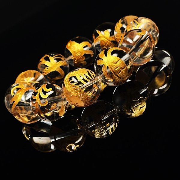 画像14: 全幅の信頼を置ける神獣数珠   18ミリ  金彫四神獣  本水晶  クリスタル  ブレス   天然石  最強開運  パワーストーン  開運  結婚記念日  誕生石  SiSin24  / 誕プレ 魔除け 運気向上 お揃い プレゼント お祝  高品質 / 京海堂