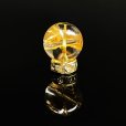 画像1: 一部凹みあり  9ミリ  一点物  1粒売り  ゴールド  タイチンルチル  天然石  金針水晶  KPt25  誕生日  リメイク  贈り物    お守り  ギフト  / 誕プレ 魔除け 運気向上 お揃い プレゼント お祝  高品質 / 京海堂 (1)