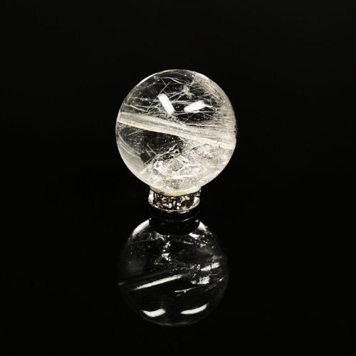 別のアングル写真2: 虹の光が神秘的  現品粒売り  プラチナルチル  14ミリ  貫通穴有  Pt66   人気 ハンドメイド  1粒売り  現品  レインボー  クォーツ  パワーストーン  お守り  天然石  金運  ビーズ  誕生日  贈り物   /クリスマスプレゼント お祝 高品質 / 京海堂