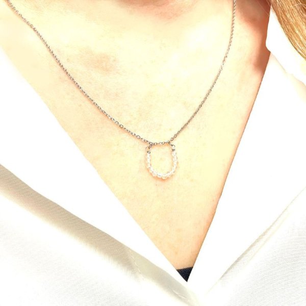 画像6: 幸運をもたらす縁起物  64面カットクリスタル  マリーナチェーン  ホースシューネックレス  hS7  2連タイプ  ステンレス  金属アレルギー対応  アクセサリー  天然石  パワーストーン  人気  誕生日  ギフト  贈り物    / 誕プレ 魔除け 運気向上 お揃い クリスマスプレゼント お祝  高品質 / 京海堂