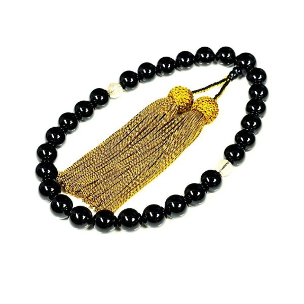 画像7: 御念珠/頭付房  黒瑪瑙  オニキス  金針水晶  ゴールドルチル  仕立て  本物  天然石  パワーストーン使用  念珠袋付  数珠  法事  贈り物   クリスマスプレゼント  お守り  お正月  合格祈願  / 誕プレ 魔除け 運気向上 お揃い クリスマスプレゼント お祝  高品質 / 京海堂