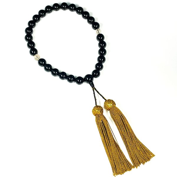 画像5: 御念珠/頭付房  黒瑪瑙  オニキス  金針水晶  ゴールドルチル  仕立て  本物  天然石  パワーストーン使用  念珠袋付  数珠  法事  贈り物   クリスマスプレゼント  お守り  お正月  合格祈願  / 誕プレ 魔除け 運気向上 お揃い クリスマスプレゼント お祝  高品質 / 京海堂