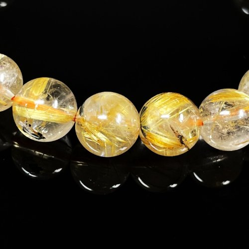 別のアングル写真2: お試し価格  10ミリ  現品一点物  ゴールド  タイチンルチル  ブレス   虹入り金針水晶  33g  R88  天然石  最強金運  数珠  開運招来  パワーストーン  ルチル  開運  1点物  目玉  ギフト  贈り物    誕生日  / 誕プレ 魔除け 運気向上 お揃い プレゼント お祝  高品質 / 京海堂