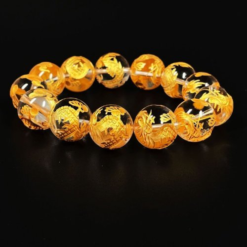 別のアングル写真2: 運命を好転させる数珠  16ミリ  風水神  皇帝龍  本水晶  クリスタル  ブレス   天然石  邪気払い  浄化  パワー充填  最強金運  パワーストーン  開運  誕生日  縁起物  ギフト  贈り物    zenryu7  / 誕プレ 魔除け 運気向上 お揃い プレゼント お祝  高品質 / 京海堂