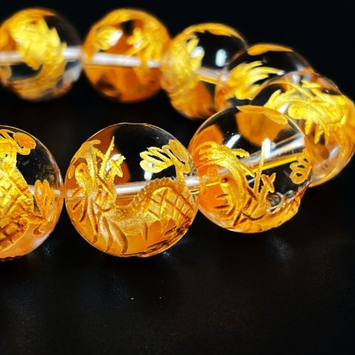 別のアングル写真1: 運命を好転させる数珠  16ミリ  風水神  皇帝龍  本水晶  クリスタル  ブレス   天然石  邪気払い  浄化  パワー充填  最強金運  パワーストーン  開運  誕生日  縁起物  ギフト  贈り物    zenryu7  / 誕プレ 魔除け 運気向上 お揃い プレゼント お祝  高品質 / 京海堂