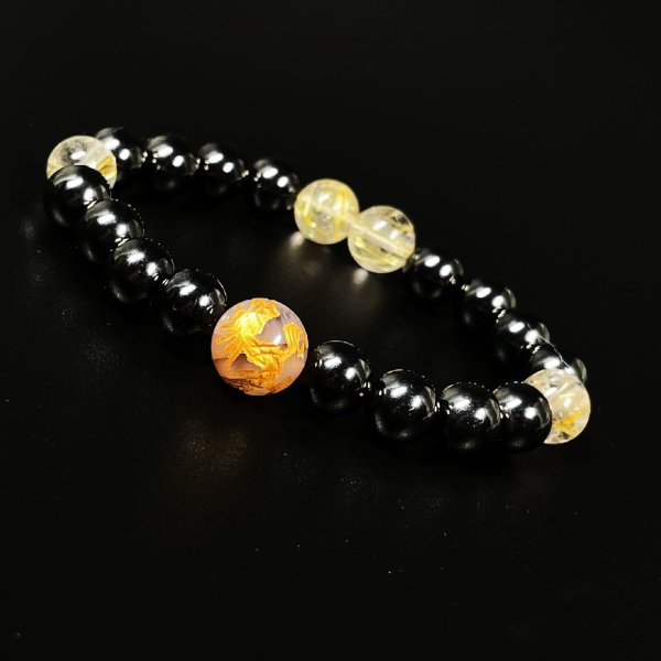 画像10: 意志の強さを示す石  10ミリ  8ミリ  風水神  皇帝龍  ドラゴンアゲート  ゴールドルチル  磁気ヘマタイト  ブレス   天然石  数珠  最強金運  パワーストーン  開運  誕生日  ギフト  贈り物    ryub35  / 誕プレ 魔除け 運気向上 お揃い クリスマスプレゼント お祝  高品質 / 京海堂