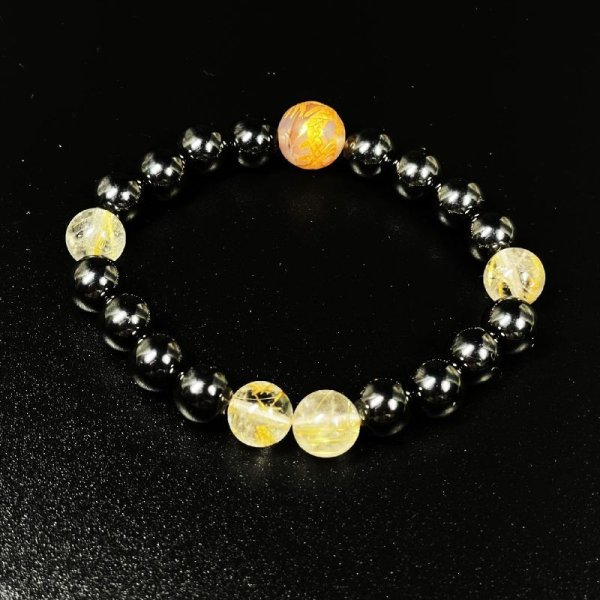 画像9: 意志の強さを示す石  10ミリ  8ミリ  風水神  皇帝龍  ドラゴンアゲート  ゴールドルチル  磁気ヘマタイト  ブレス   天然石  数珠  最強金運  パワーストーン  開運  誕生日  ギフト  贈り物    ryub35  / 誕プレ 魔除け 運気向上 お揃い クリスマスプレゼント お祝  高品質 / 京海堂