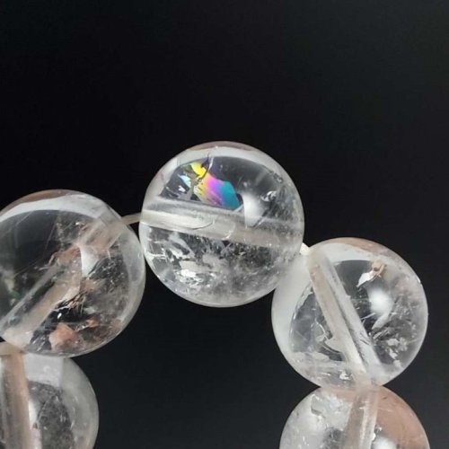 別のアングル写真1: ドラゴンヘッド＆レインボー  10ミリ  8ミリ  お勧め  現品一点物  シルバールチル  ブレス   ryujin3  40g  シラー  虹入銀針水晶  天然石  パワーストーン  クォーツ  誕生日  贈り物    ギフト  商品動画あり  / 誕プレ 魔除け 運気向上 お揃い プレゼント お祝  高品質 / 京海堂