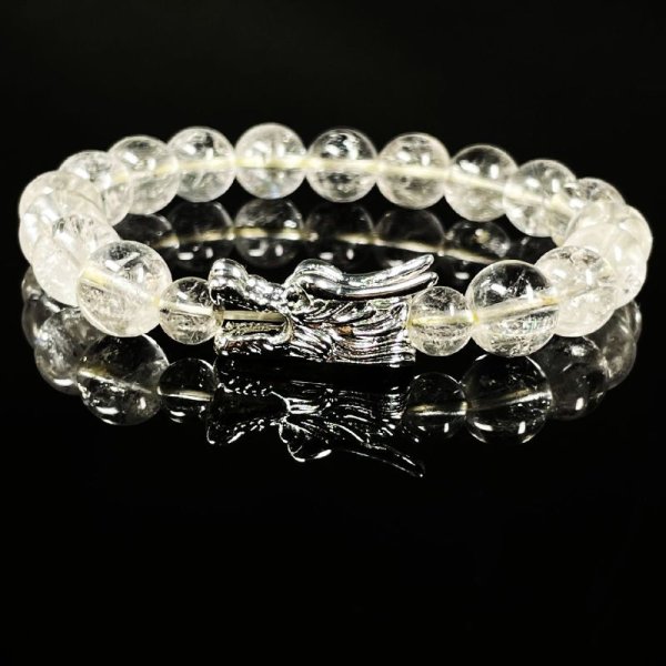 画像11: ドラゴンヘッド＆レインボー  10ミリ  8ミリ  お勧め  現品一点物  シルバールチル  ブレス   ryujin3  40g  シラー  虹入銀針水晶  天然石  パワーストーン  クォーツ  誕生日  贈り物    ギフト  商品動画あり  / 誕プレ 魔除け 運気向上 お揃い プレゼント お祝  高品質 / 京海堂