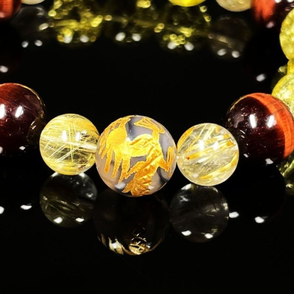 画像6: 営業力を高めるパワーストーン  10ミリMIX  風水神  皇帝龍  ドラゴンアゲート  タイガーアイ  ゴールドルチル  シトリンクラック  ブレス   送料無料 レ天然石  数珠  開運  誕生日  ギフト  贈り物    ryub36  / 誕プレ 魔除け 運気向上 お揃い クリスマスプレゼント お祝  高品質 / 京海堂