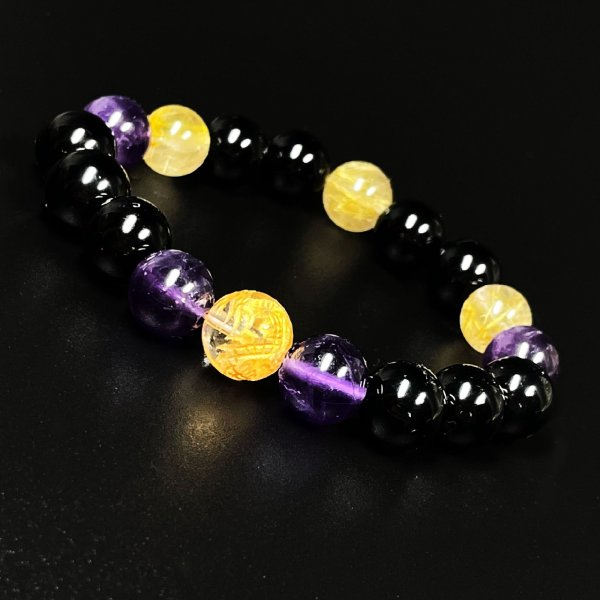 画像3: 成功運を高める数珠  10ミリ  金彫皇帝龍  本水晶  アメジスト  ブラックオニキス  ゴールドルチル  ブレス   相性抜群  天然石  最強金運  パワーストーン  開運  誕生日  ギフト  贈り物    ryub37  / 誕プレ 魔除け 運気向上 お揃い クリスマスプレゼント お祝  高品質 / 京海堂