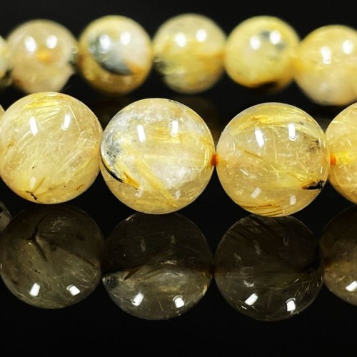 別のアングル写真1: 11ミリ  お試し価格  現品一点物  太陽放射ルチル  ブレス   35g  OTHR60  商品動画あり  / 誕プレ 魔除け 運気向上 お揃い プレゼント お祝  高品質 / 京海堂