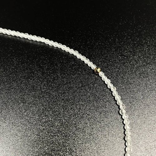 別のアングル写真3: クリアに光り輝く  K18ビーズ  カットクリスタル  ヘマタイト  磁気  ネックレス  SPKn4  / 誕プレ 魔除け 運気向上 お揃い プレゼント お祝  高品質 / 京海堂