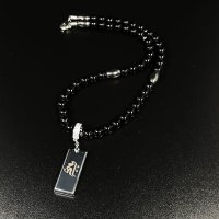 試練に耐えて目標達成する  梵字彫テラヘルツプレート  オニキス  ヘマタイト  磁気  ネックレス  TER3  / 誕プレ 魔除け 運気向上 お揃い プレゼント お祝  高品質 / 京海堂