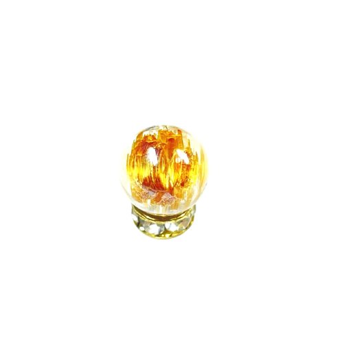 別のアングル写真2: 商品動画あり  一点物  8ミリ  粒売り  ゴールド  キャッツアイルチル  CagtS8  金針水晶  猫目石  貫通穴あり  誕生日  リメイク  贈り物    ギフト  / 誕プレ 魔除け 運気向上 お揃い プレゼント お祝  高品質 / 京海堂