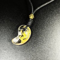 願いを叶える力を与える  皇帝龍彫本水晶クリスタル  勾玉  ワックスコード  ネックレス  my1  引越祝  / 誕プレ 魔除け 運気向上 お揃い プレゼント お祝  高品質 / 京海堂